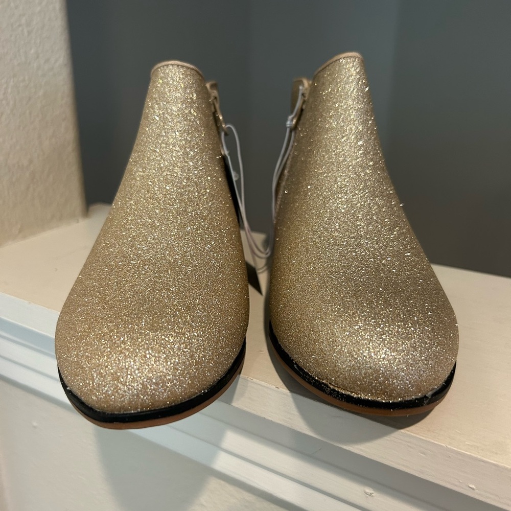 Cat & Jack Gold Bree Glitter Ankle Boots Big Girl Youth size 5Y - Picture 5 of 11